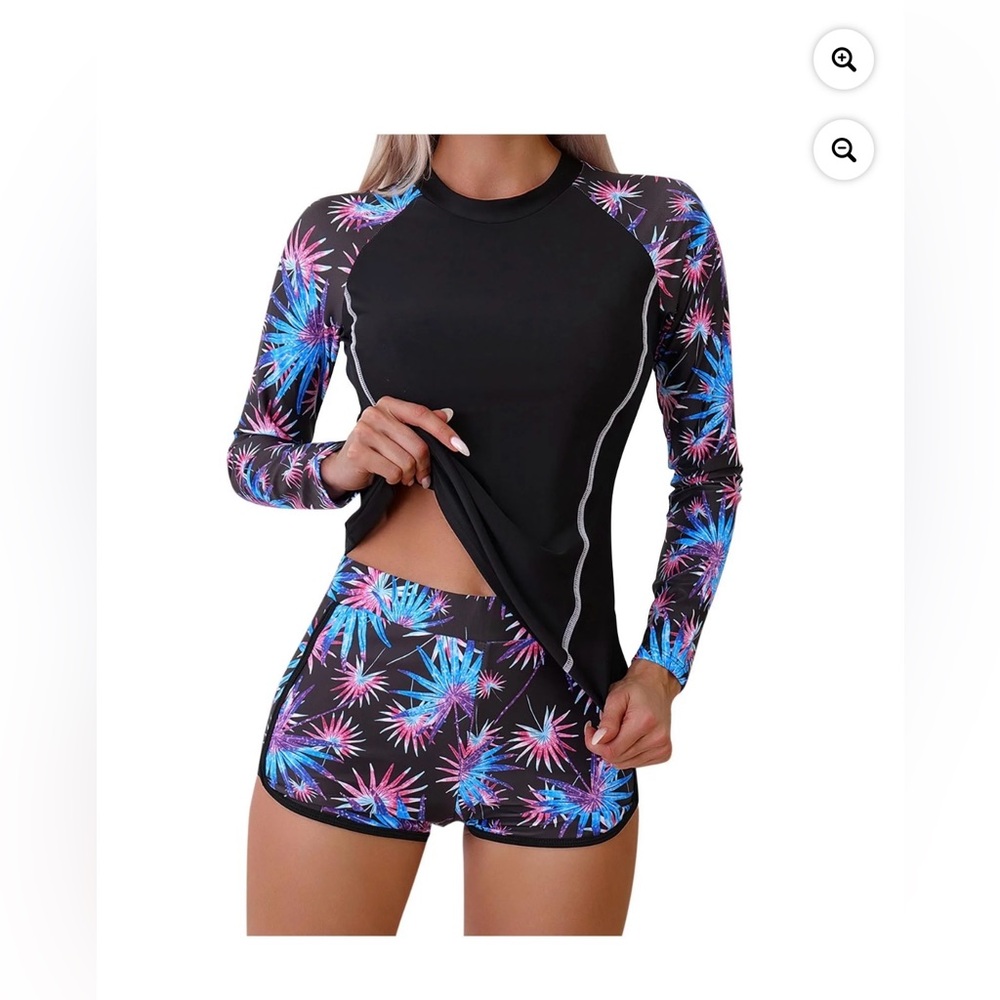 Women Long Sleeve Swimsuit Rash Guard UV Protection Surfing Swimwear